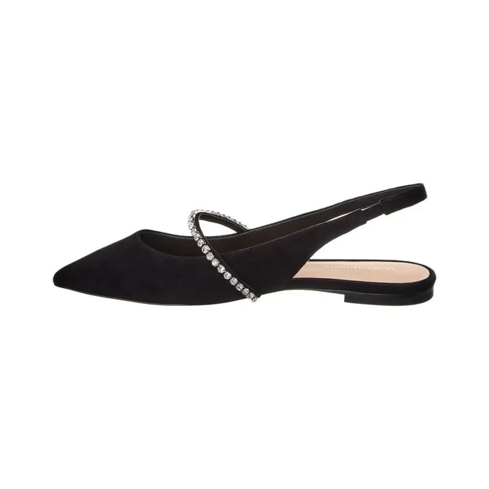 Stuart Weitzman Black Flats with Silver Accents - Picture 2 of 7